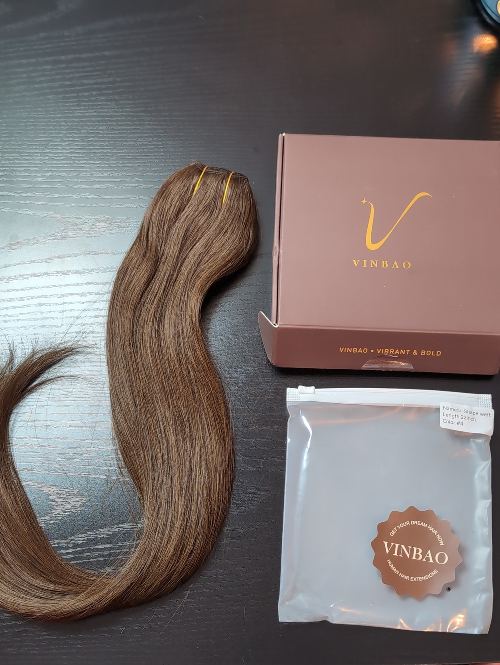 22-in Clip In Human Hair Extension One Piece Chocolate Brown 85 G U Shape